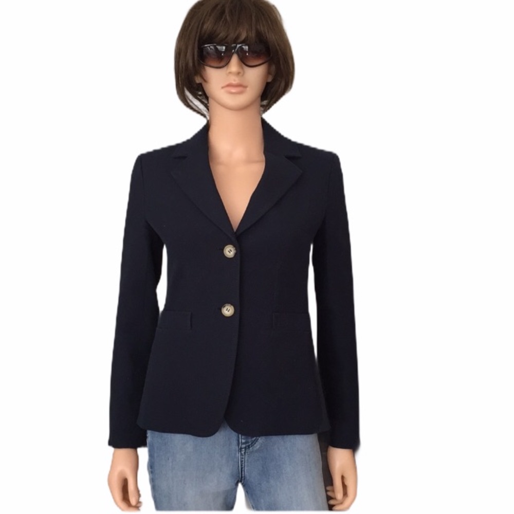 NWOT Talbots 100% Cotton Navy Blue Classic Blazer - Picture 10 of 10